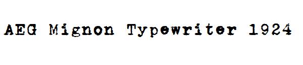 AEG Mignon Typewriter 1924字体