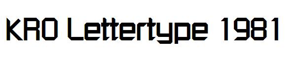 KRO Lettertype 1981字体