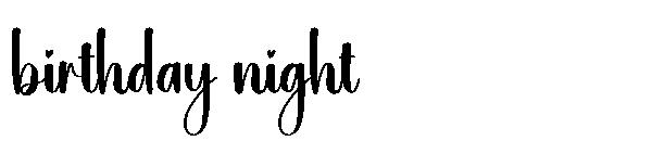 birthday night字体