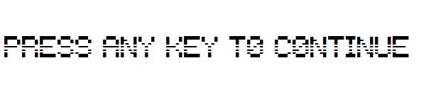 Press any key to continue字体